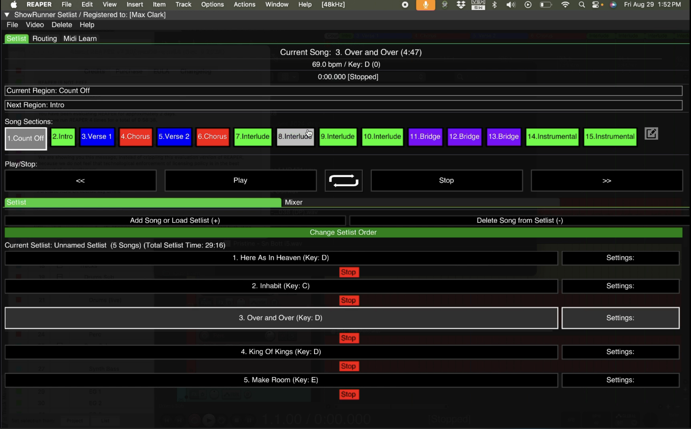 Flexible Setlists Screenshot